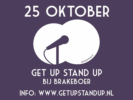 Stand- Up Comedy, 25 Oktober bij Café Brakeboer